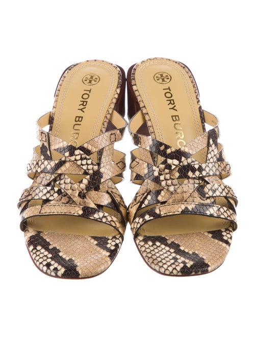 Tory Burch Leather Animal Print Slides