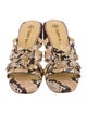 Tory Burch Leather Animal Print Slides
