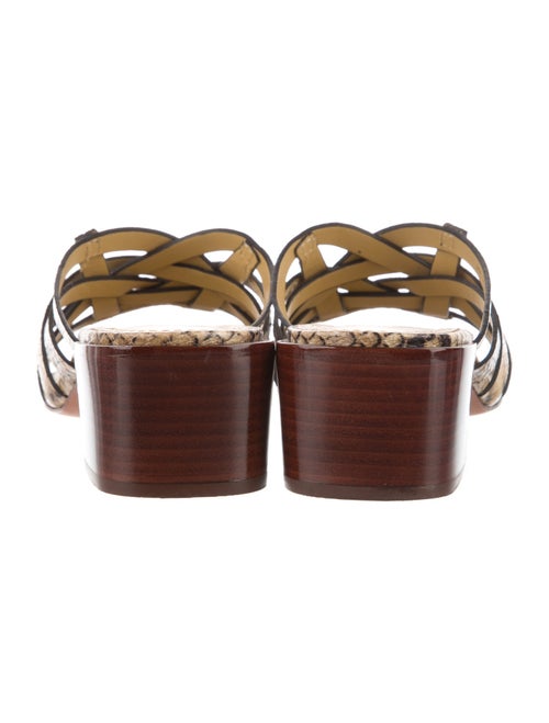 Tory Burch Leather Animal Print Slides