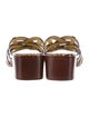 Tory Burch Leather Animal Print Slides