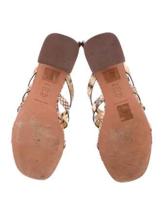 Tory Burch Leather Animal Print Slides