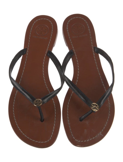 Tory Burch Signature Logo Leather Slides