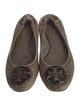 Tory Burch Embossed Leather Animal Print Ballet Flats
