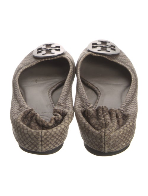 Tory Burch Embossed Leather Animal Print Ballet Flats