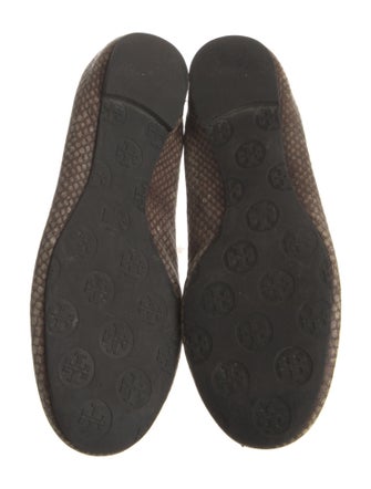 Tory Burch Embossed Leather Animal Print Ballet Flats