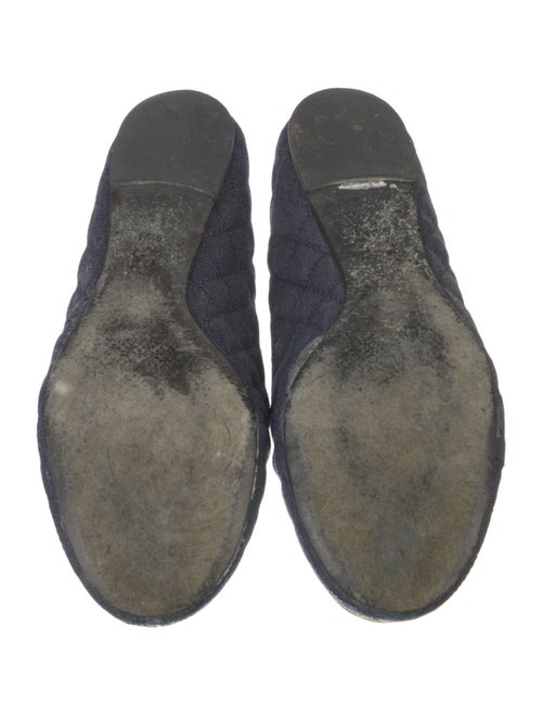 Tory Burch Denim Leather Trim Embellishment Flats