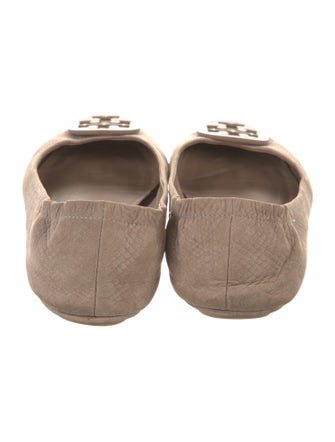 Tory Burch Suede Leather Trim Embellishment Ballet Flats