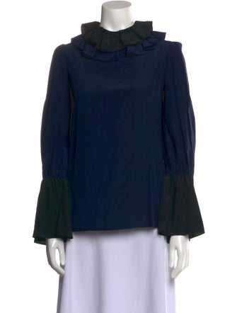 Tory Burch Silk Mock Neck Sweatshirt