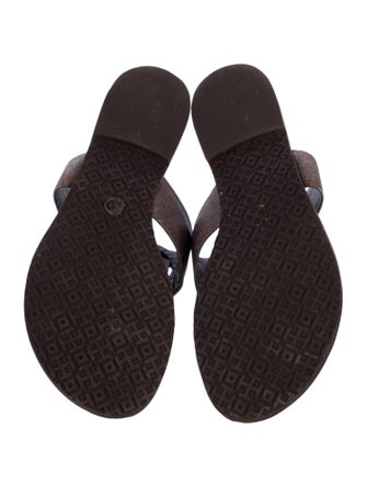 Tory Burch Leather Lasercut Accents Slides