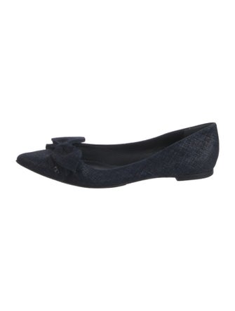Tory Burch Suede Bow Accents Ballet Flats