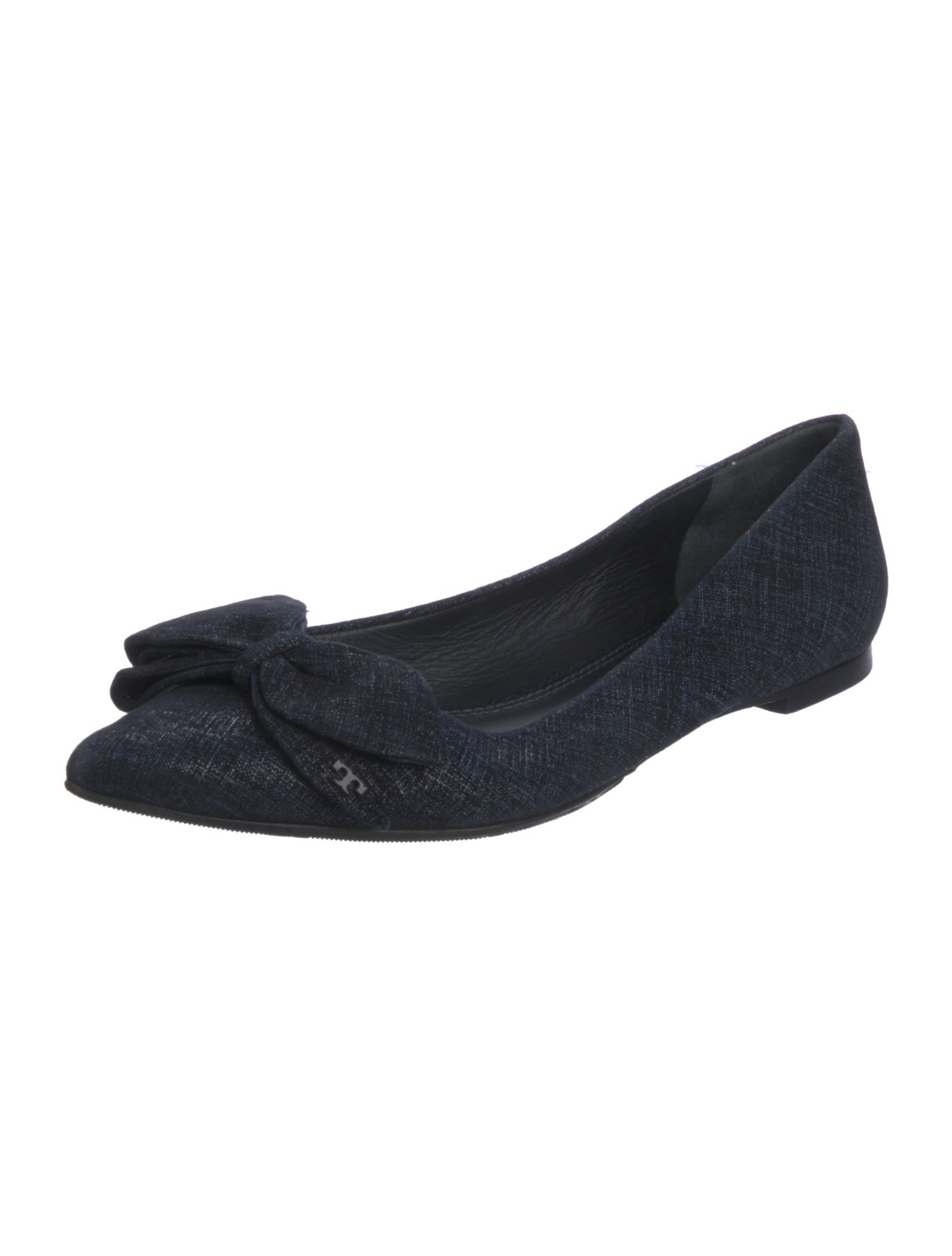 Tory Burch Suede Bow Accents Ballet Flats