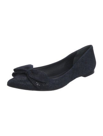 Tory Burch Suede Bow Accents Ballet Flats