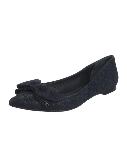 Tory Burch Suede Bow Accents Ballet Flats