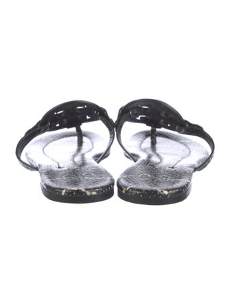 Tory Burch Leather Animal Print Slides