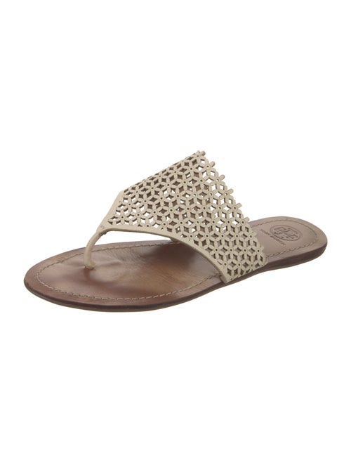 Tory Burch Leather Lasercut Accents Slides