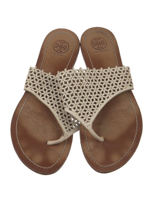 Tory Burch Leather Lasercut Accents Slides