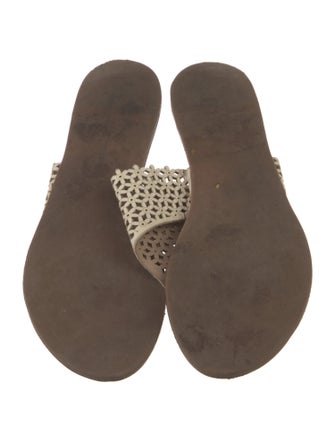 Tory Burch Leather Lasercut Accents Slides