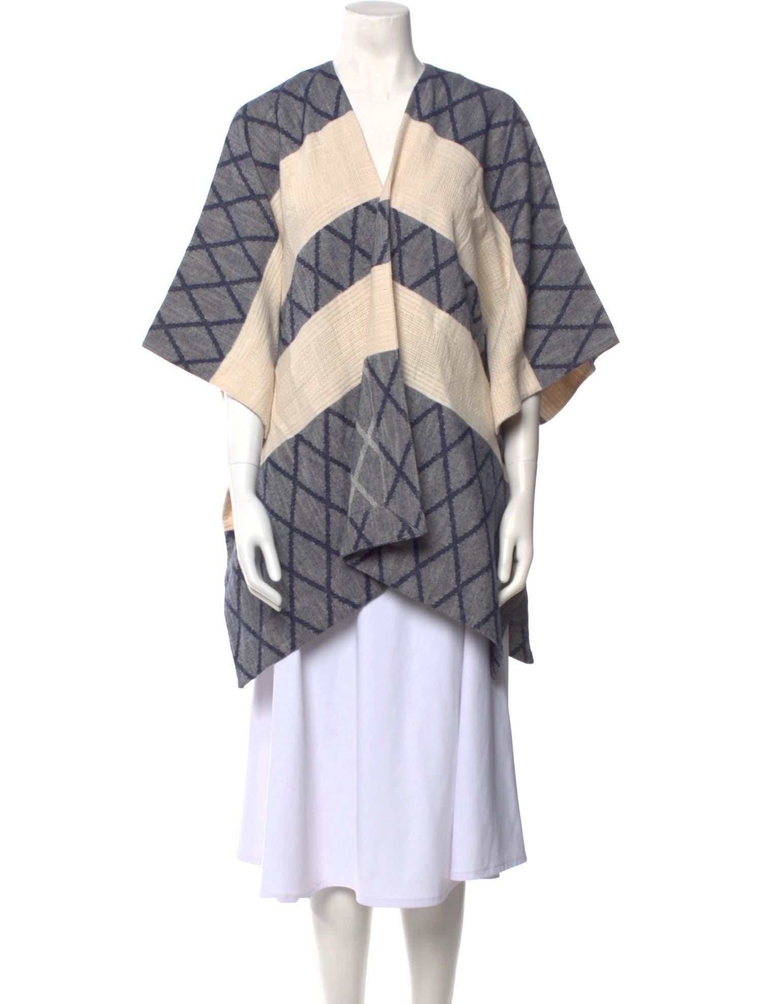 Tory Burch Plaid Print V-Neck Sweater