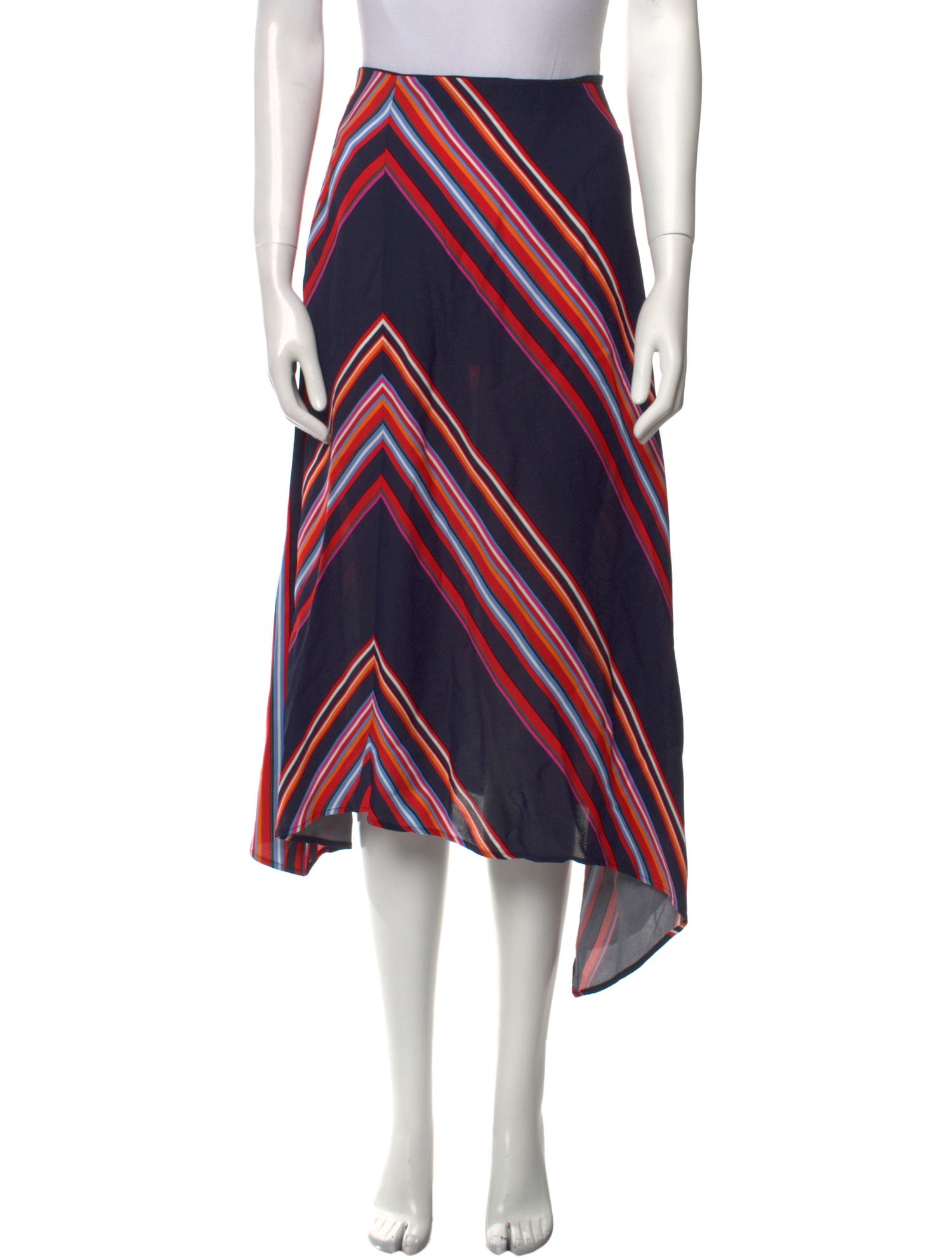 Tory Burch Striped Midi Length Skirt