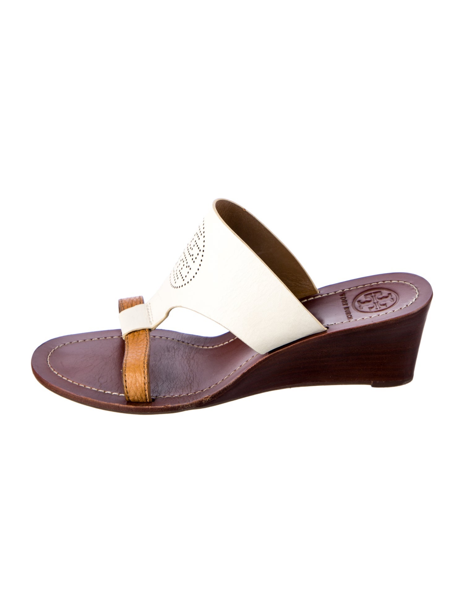 Tory Burch Leather Colorblock Pattern Slides