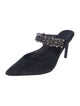 Tory Burch Suede Crystal Embellishments Mules