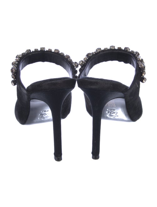 Tory Burch Suede Crystal Embellishments Mules