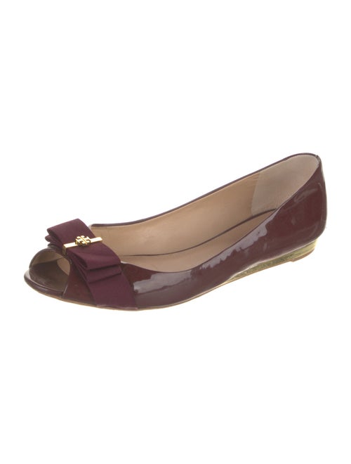 Tory Burch Patent Leather Bow Accents Flats