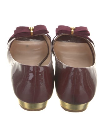 Tory Burch Patent Leather Bow Accents Flats