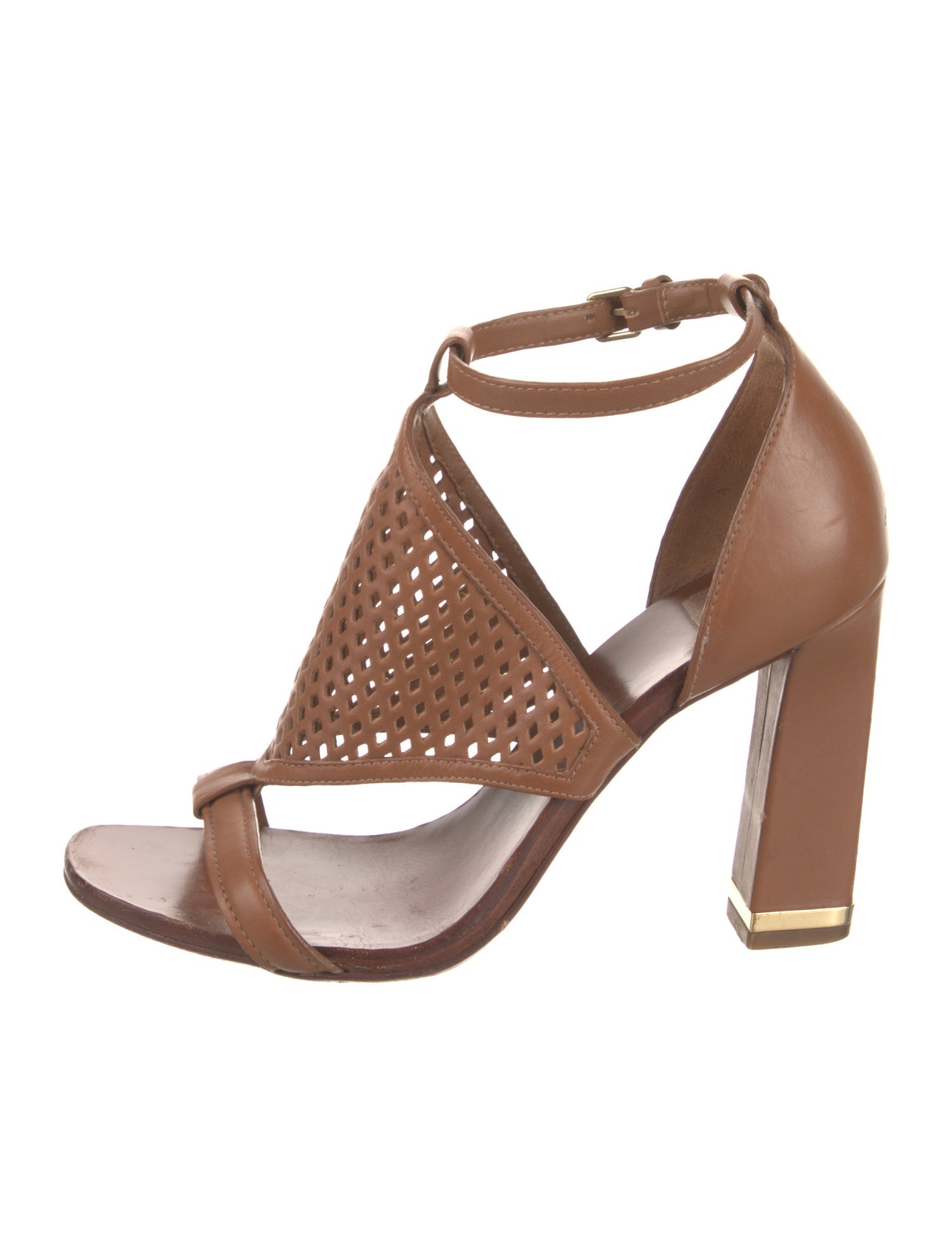 Tory Burch Leather Lasercut Accents Slingback Sandals