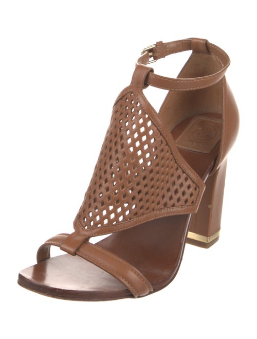 Tory Burch Leather Lasercut Accents Slingback Sandals