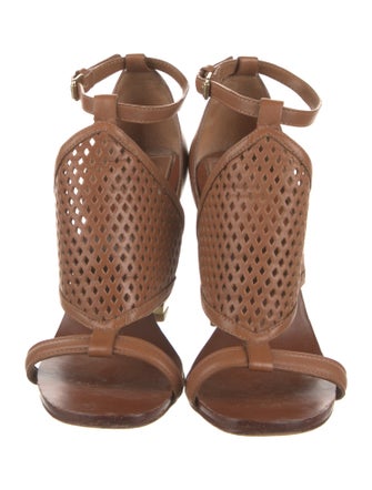 Tory Burch Leather Lasercut Accents Slingback Sandals