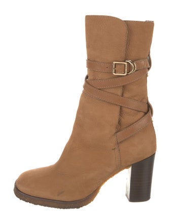 Tory Burch Leather Leather Trim Embellishment Boots