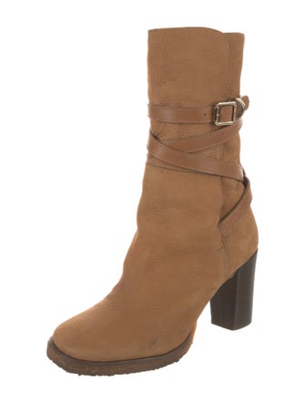 Tory Burch Leather Leather Trim Embellishment Boots