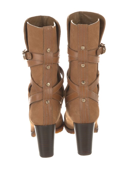 Tory Burch Leather Leather Trim Embellishment Boots