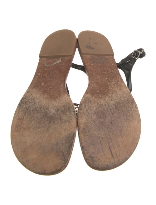 Tory Burch Leather Crystal Embellishments T-Strap Sandals