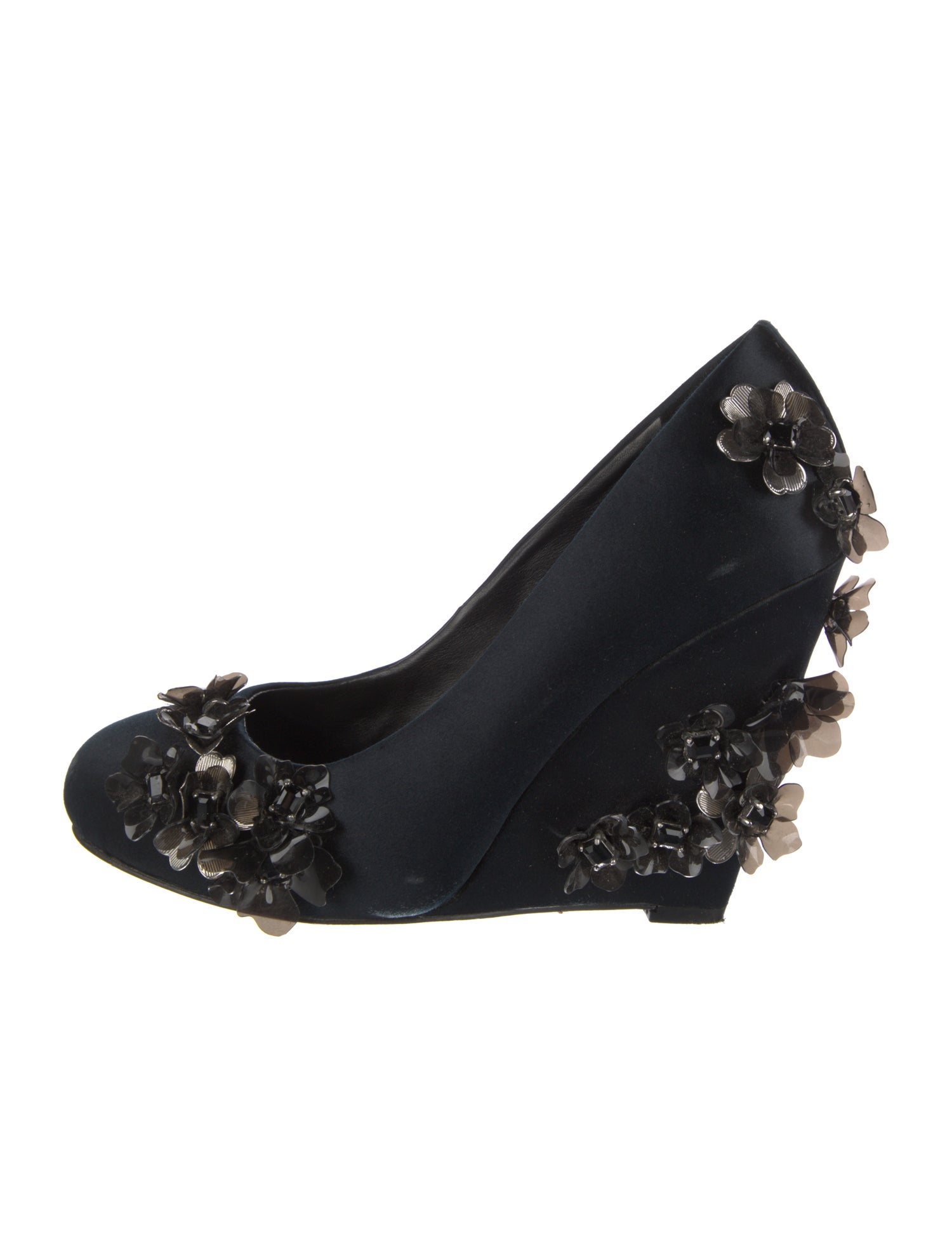 Tory Burch Satin Crystal Embellishments Pumps