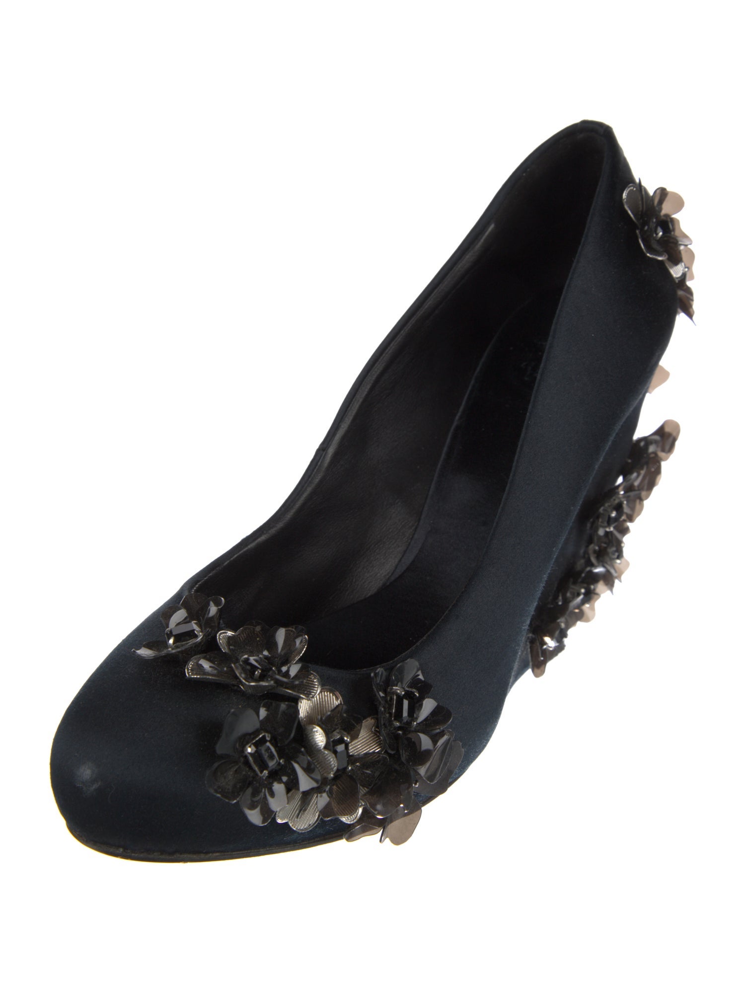 Tory Burch Satin Crystal Embellishments Pumps