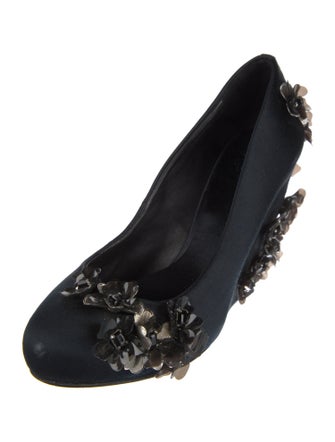 Tory Burch Satin Crystal Embellishments Pumps