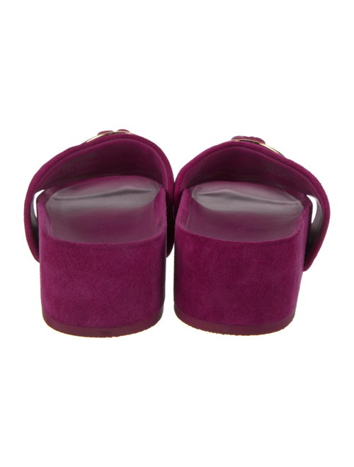 Tory Burch Suede Leather Trim Embellishment Slides