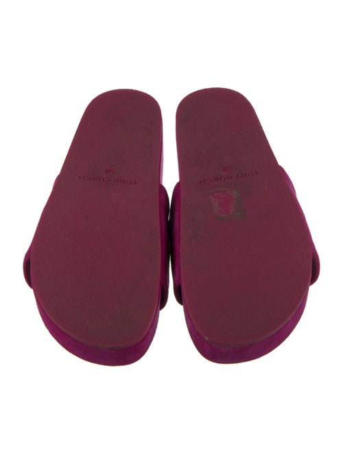 Tory Burch Suede Leather Trim Embellishment Slides