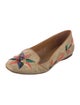 Tory Burch Raffia Floral Print Loafers