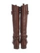 Tory Burch Leather Studded Accents Riding Boots