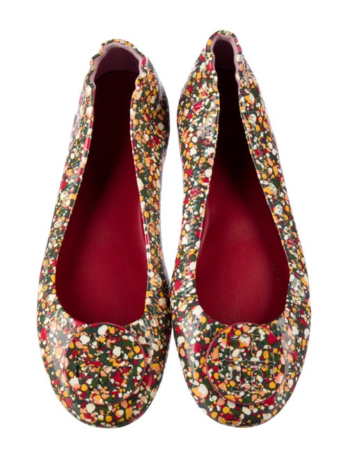 Tory Burch Patent Leather Floral Print Ballet Flats
