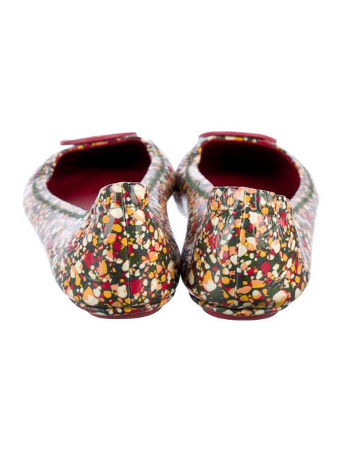 Tory Burch Patent Leather Floral Print Ballet Flats