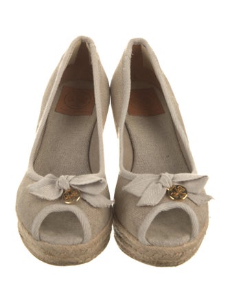 Tory Burch Canvas Bow Accents Espadrilles