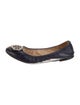 Tory Burch Leather Crystal Embellishments Ballet Flats