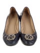 Tory Burch Leather Crystal Embellishments Ballet Flats