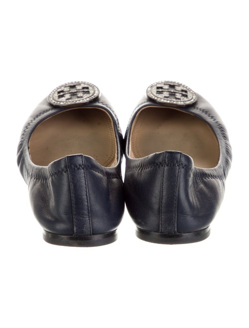 Tory Burch Leather Crystal Embellishments Ballet Flats