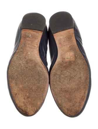 Tory Burch Leather Crystal Embellishments Ballet Flats