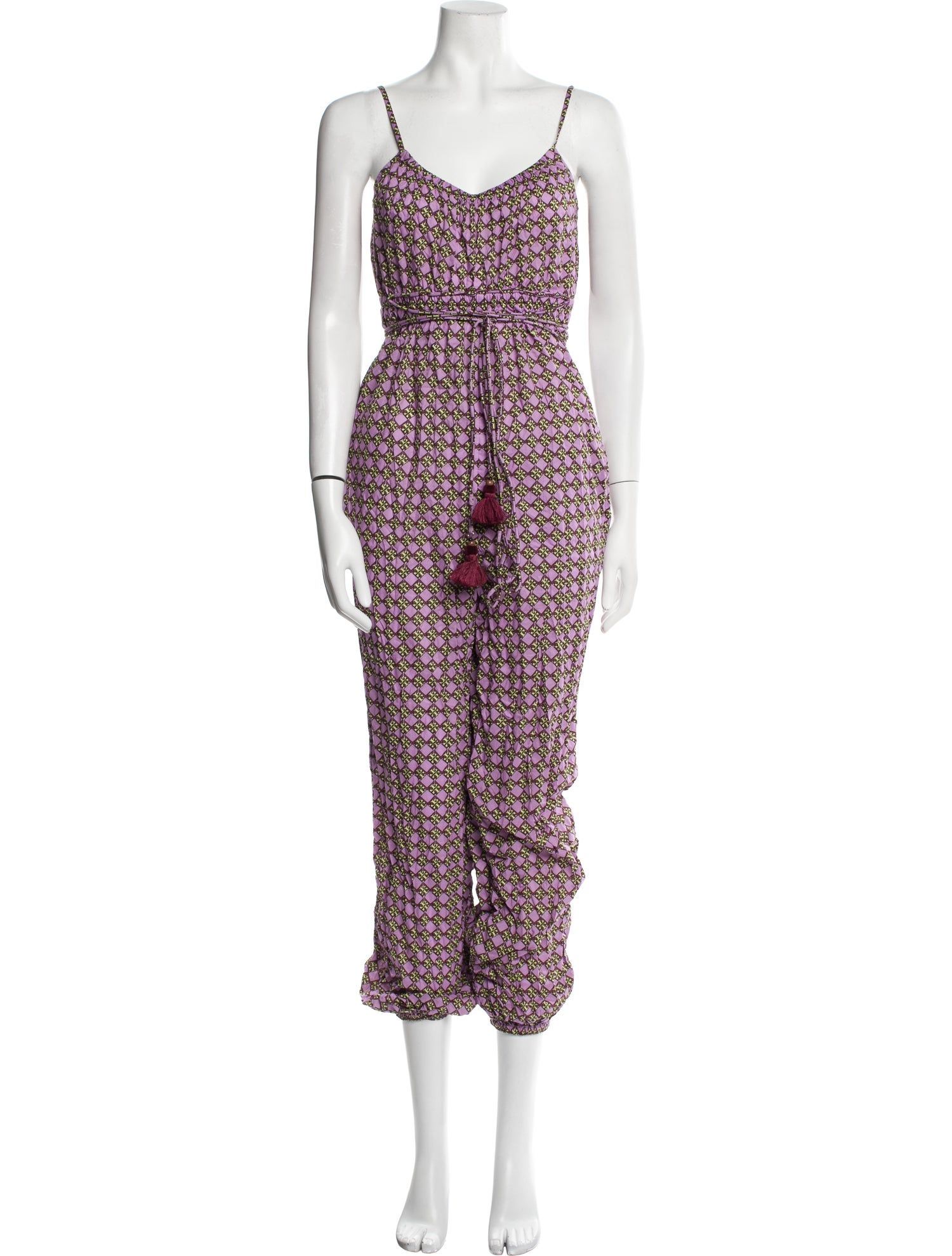 Tory Burch Printed V-Neck Jumpsuit